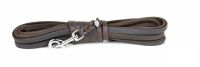 JHS Fettleder-Suchleine, braun / Chrom