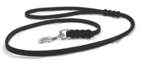 JHS Fettleder-Leine, schwarz / Chrom