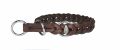 JHS Dressurhalsband, geflochten, braun / Chrom