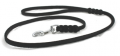 JHS Fettleder-Leine, schwarz / Chrom